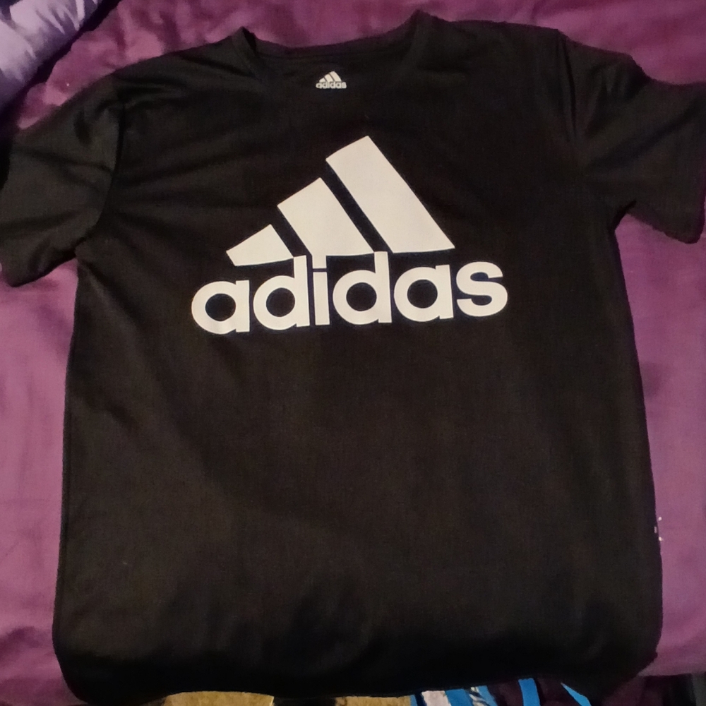 Adidas Black Tee with White Logo